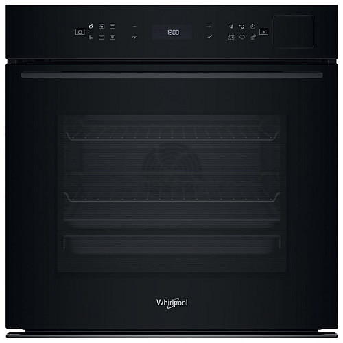 Духова шафа Whirlpool електрична, 73л, A+, дисплей, конвекція, піроліз, телескопічні напрямні, чорний