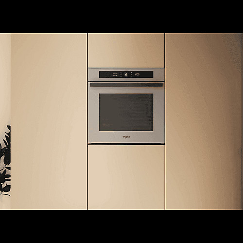 Духовой шкаф Whirlpool электрический, 73л, A+, дисплей, конвекция, телескопические направляющие, бежевый