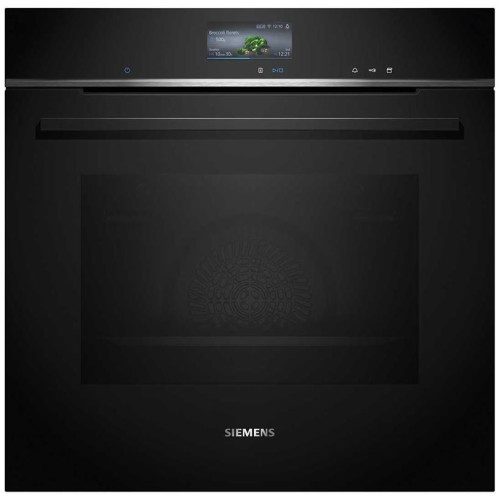 Духова шафа Siemens електрична, 71л, A+, пара, дисплей, конвекція, чорний
