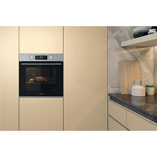 Духова шафа Whirlpool електрична, 71л, A+, дисплей, конвекція, телескопічні напрямні, нерж
