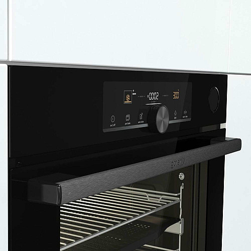 Духовой шкаф Gorenje электрический, 77л, A+, пар, дисплей, 300°C, Wi-Fi, черный