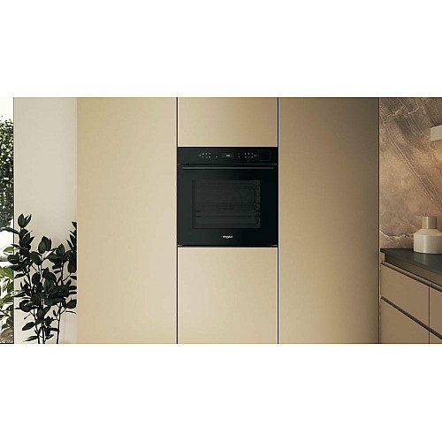 Духовой шкаф Whirlpool электрический, 73л, A+, дисплей, конвекция, пиролиз, телескопические направляющие, черный