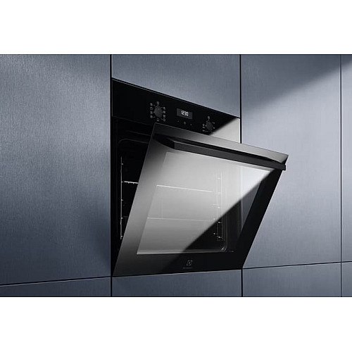 Духовой шкаф Electrolux электрический, 65л, A, дисплей, конвекция, телескопические направляющие, черный