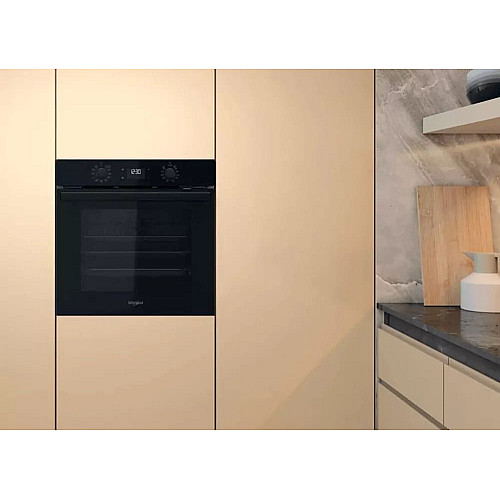 Духовой шкаф Whirlpool электрический, 71л, A+, дисплей, конвекция, телескопические направляющие, черный