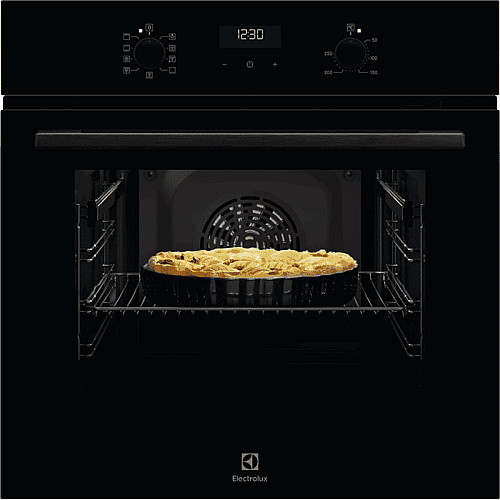 Духовой шкаф Electrolux электрический, 65л, А, пар, дисплей, конвекция, телескопические направляющие, черный