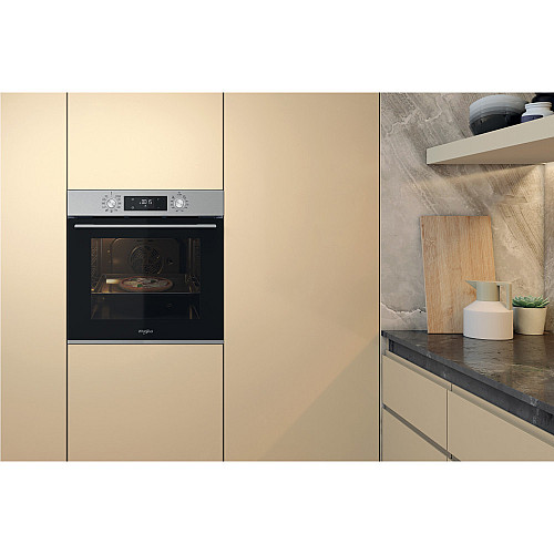 Духова шафа Whirlpool електрична, 71л, A+, дисплей, конвекція, телескопічні напрямні, нерж