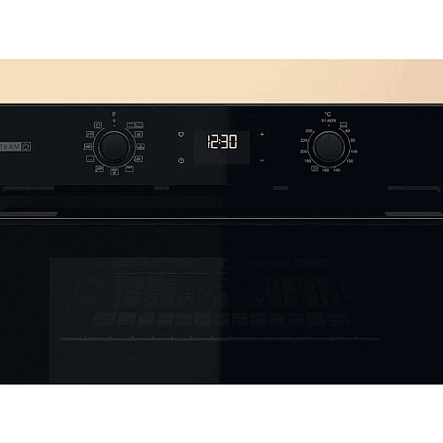 Духова шафа Whirlpool електрична, 71л, A+, дисплей, конвекція, телескопічні напрямні, пара, чорний