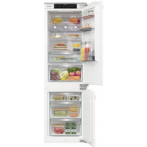 Холодильник Gorenje вбудований з нижн. мороз., 177x69x55см, 2 двері,252(76)л, А+, NF+, Зона св-ті, Диспл, Wi-Fi, Біли