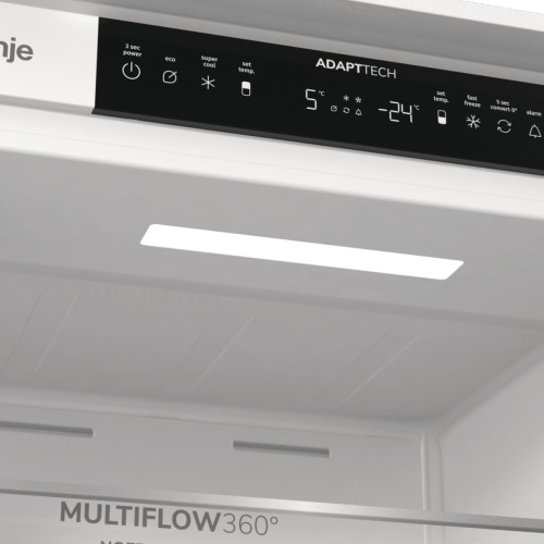 Вбуд. холодильник з мороз. камерою Gorenje, 193х55х54см, 2 двері, 208(76)л, А+, NF+, Зона св-ті, Диспл, Біли