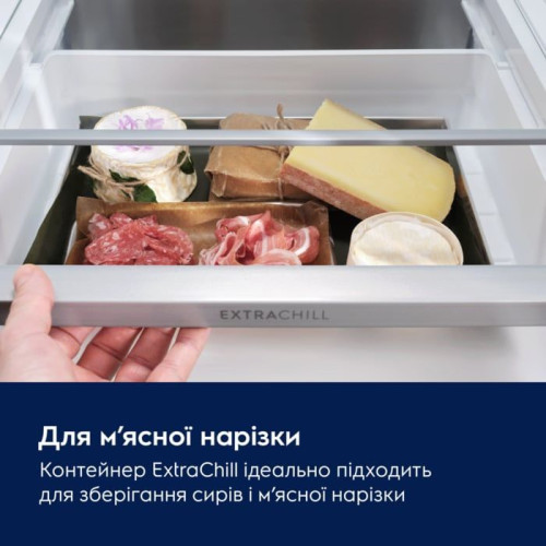 Холодильник Electrolux вбудований з нижн. мороз., 188x55х55, холод.відд.-215л, мороз.відд.-63л, 2дв., Е, Combi, інв., диспл внутр., зона св-ті, білий