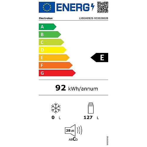 Холодильна камера Electrolux вбудована, 82x56х55, 127л, E, ST, білий