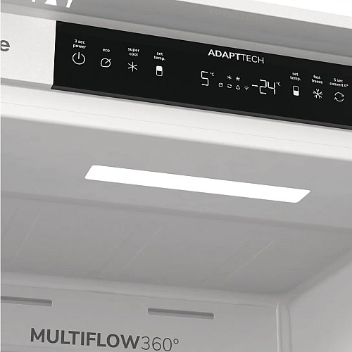 Холодильник Gorenje вбудований з нижн. мороз., 177x69x55см, 2 двері,252(76)л, А+, NF+, Зона св-ті, Диспл, Wi-Fi, Біли