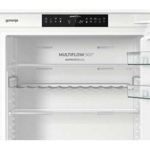 Холодильник Gorenje вбудований з нижн. мороз., 194x69x55см, 2 двері,336(66)л, А++, NF+, Зона св-ті, Диспл, Wi-Fi, Біли