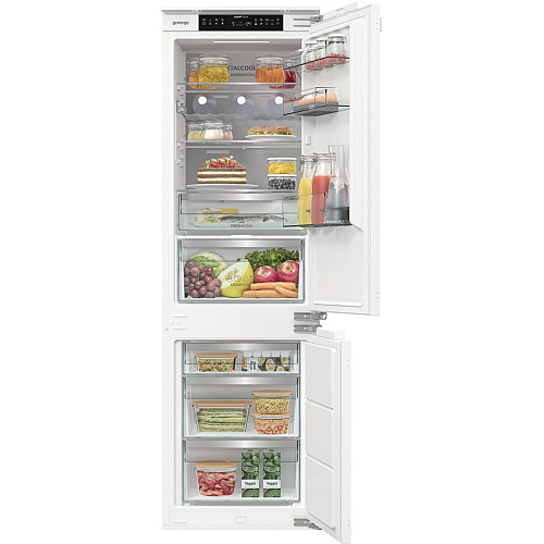 Холодильник Gorenje вбудований з нижн. мороз., 177x69x55см, 2 двері,244(68)л, А+, NF+, Зона св-ті, Диспл, Wi-Fi, Біли