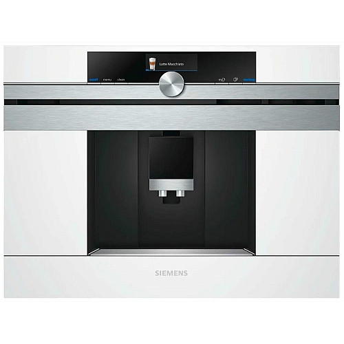Кофемашина Siemens встроенная, 2.4л, зерно+молотая, автомат.капуч, LED-дисплей, авторецептов -30, белый