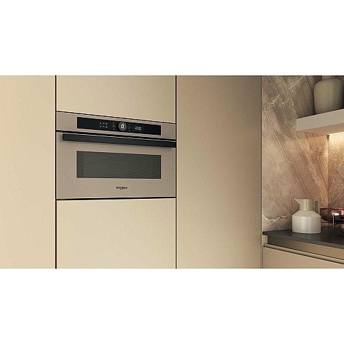 Микроволновая печь Whirlpool встроенная, 31л, электронное упр., 1000Вт, гриль, дисплей, бежевый