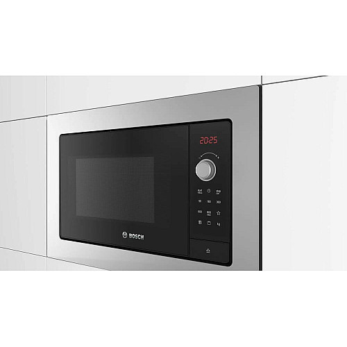 Микроволновая печь Bosch встроенная, 25л, электр. рул., 800Вт, гриль, дисплей, нержавеющая сталь