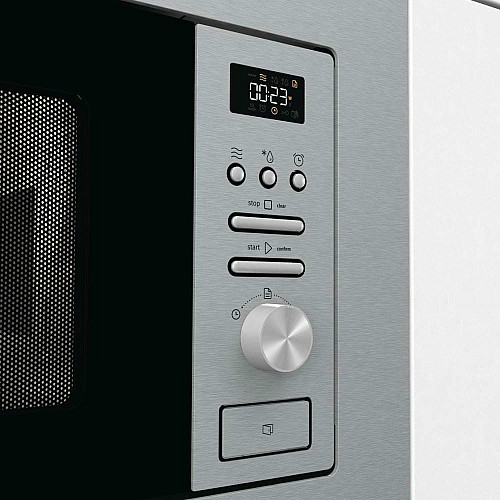 Піч Gorenje мікрохвильова, вбудовувана, 20л, 800Вт, гриль, дисплей, нерж