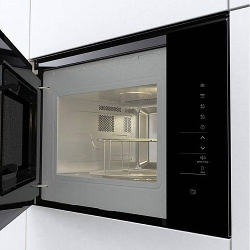 Микроволновая печь Gorenje встраиваемая, 25л, электр. управл., 900Вт, гриль, дисплей, инвертор, черный