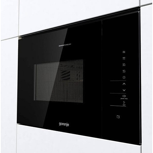 Микроволновая печь Gorenje встраиваемая, 25л, электр. управл., 900Вт, гриль, дисплей, инвертор, черный