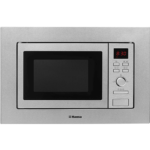 Микроволновая печь Hansa встраиваемая, 20л, электр.управл., 800Вт, гриль, дисплей, откр.кнопкой, нерж