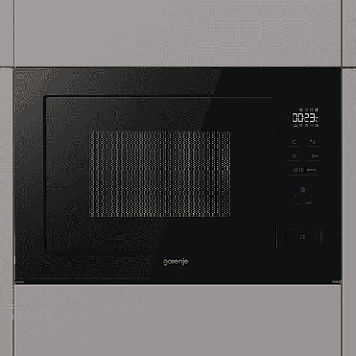 Микроволновая печь Gorenje встраиваемая, 25л, электр. управл., 900Вт, гриль, дисплей, черный