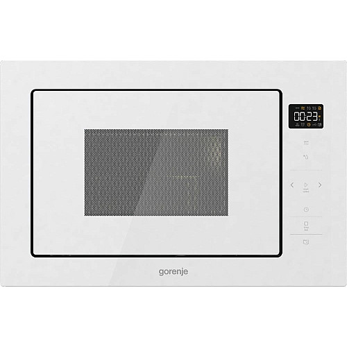 Микроволновая печь Gorenje встраиваемая, 25л, электр. управл., 900Вт, гриль, дисплей, приготовление на нескольких уровнях, белый