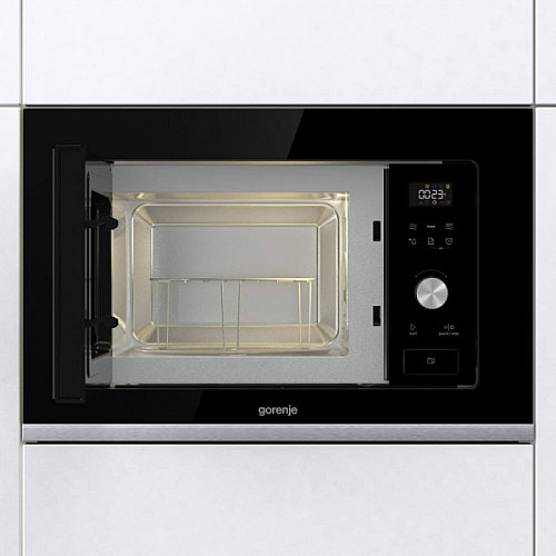 Микроволновая печь Gorenje встраиваемая, 20л, электр. управл., 800Вт, гриль, дисплей, черный