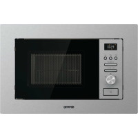 Мікрохвильова піч Gorenje вбудовувана, 20л, міх. управл., 800Вт, гриль, дисплей, інвертор, нерж