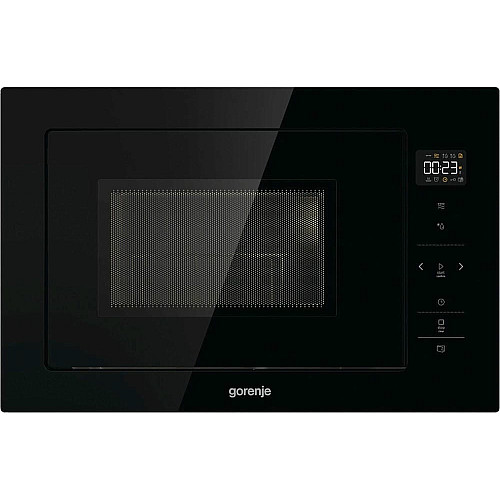 Мікрохвильова піч Gorenje вбудовувана, 25л, електр. управл., 900Вт, гриль, дисплей, чорний