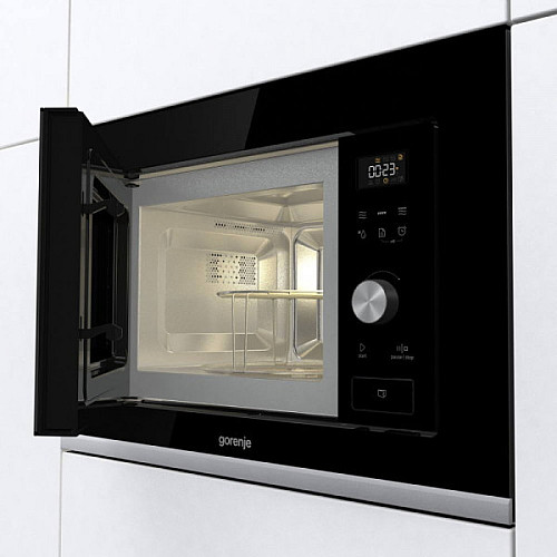 Микроволновая печь Gorenje встраиваемая, 20л, электр. управл., 800Вт, гриль, дисплей, черный