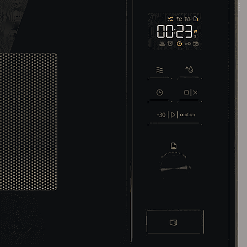 Микроволновая печь Gorenje встраиваемая, 25л, электр. управл., 900Вт, гриль, дисплей, черный