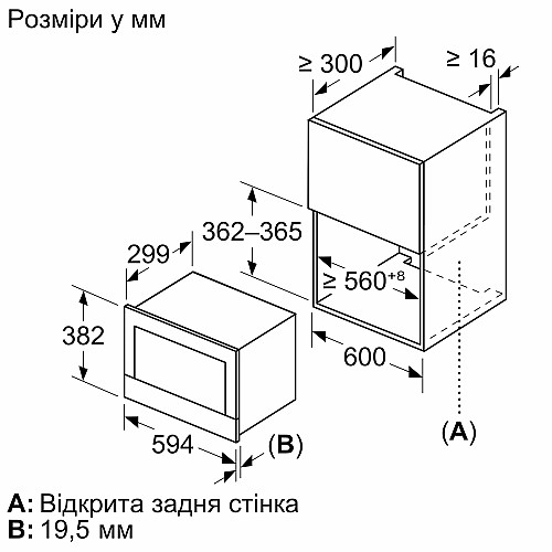 Мікрохвильова піч Siemens вбудована, 21л, електр. керув., 900Вт, гриль, дисплей, чорний