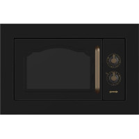 Мікрохвильова піч Gorenje вбудовувана Retro, 23л, міх. управл., 800Вт, гриль, чорний