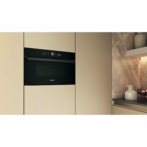 Микроволновая печь Whirlpool встроенная, 31л, электронное упр., 1000Вт, гриль, дисплей, черный