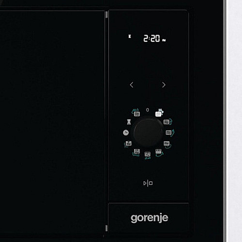 Микроволновая печь Gorenje встраиваемая Simplicity, 23л, мех. управл., 900Вт, гриль, дисплей, черный