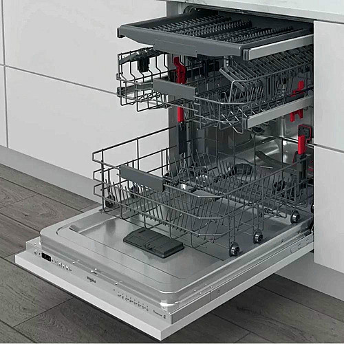 Посудомоечная машина Whirlpool встроенная, 14компл., A+++, 60см, дисплей, 3й корзина, белая
