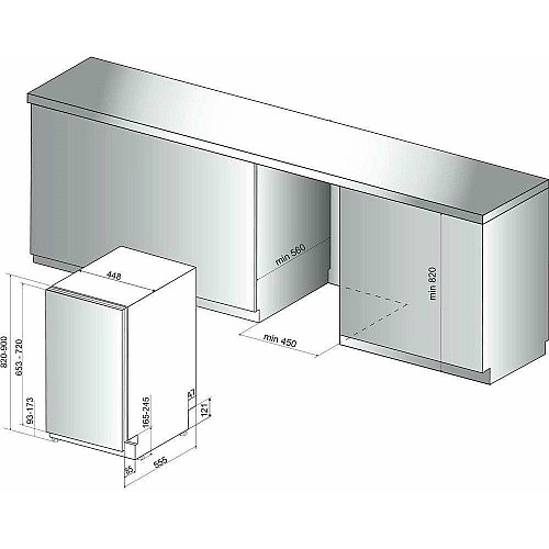Посудомоечная машина Hotpoint встроенная, 10компл., A++, 45см, дисплей, 3й корзина, белая