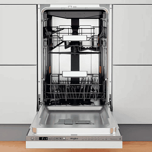 Посудомоечная машина Whirlpool встроенная, 10компл., A+++, 45см, дисплей, инвертор, 3й корзина, белая