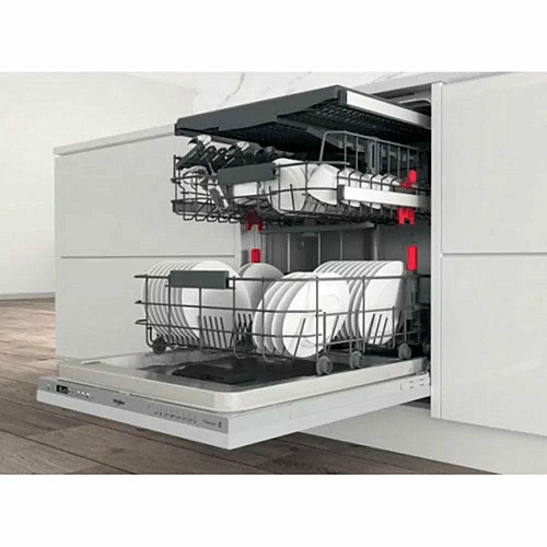 Посудомоечная машина Whirlpool встроенная, 14компл., A+++, 60см, дисплей, инвертор, 3й корзина, белая