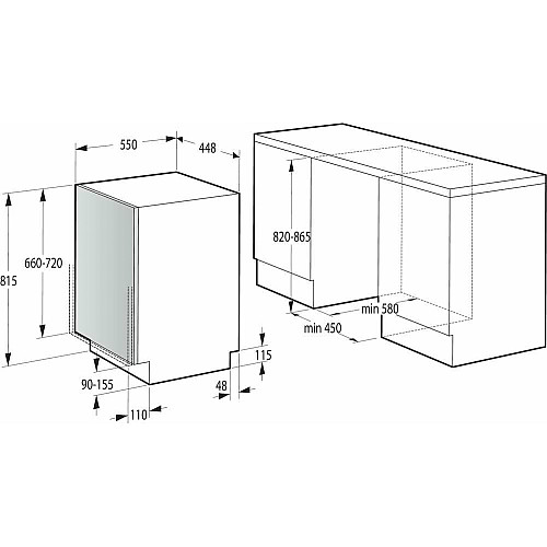 Посудомоечная машина Gorenje встраиваемая, 11компл., A++, 45см, 3й корзина, белая