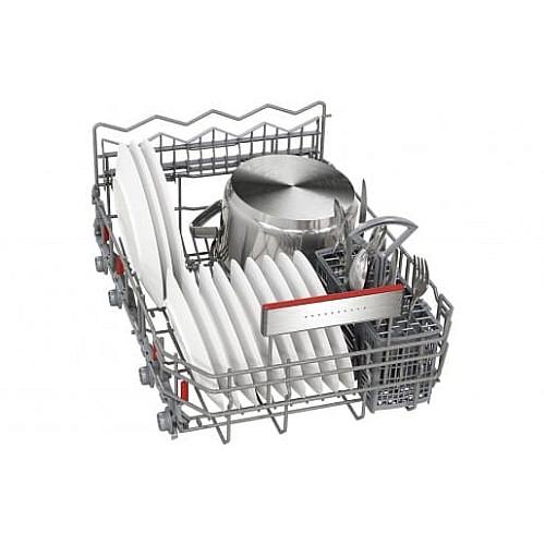 Посудомийна машина Bosch вбудована, 10компл., C, 45см, дисплей, 3й кошик, Zeolith, білий