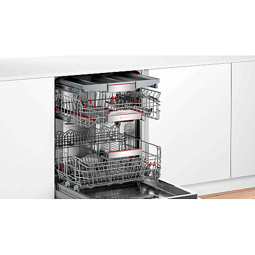 Посудомоечная машина Bosch встроенная, 14компл., A+++, 60см, дисплей, 3й корзина, Zeolith, белый
