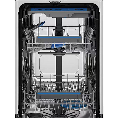 Посудомоечная машина Electrolux встроенная, 10компл., D, 45см, дисплей, инвертор, 3й корзина, черный