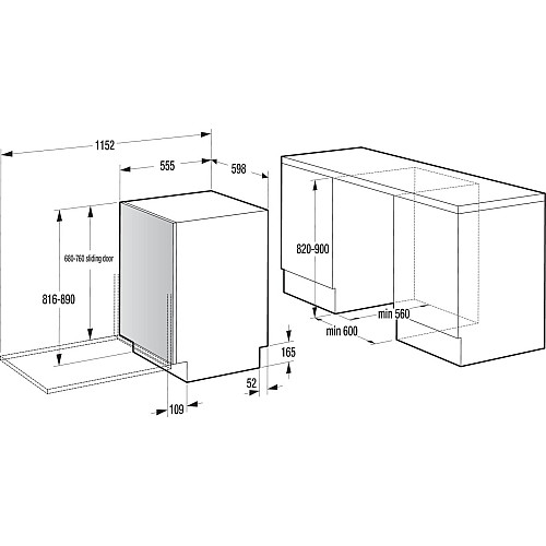 Посудомийна машина Gorenje вбудовувана, 16компл., A+++, 60см, інвертор,Wi-Fi, AquaStop, сенсорн.упр, 3и кошики, білий