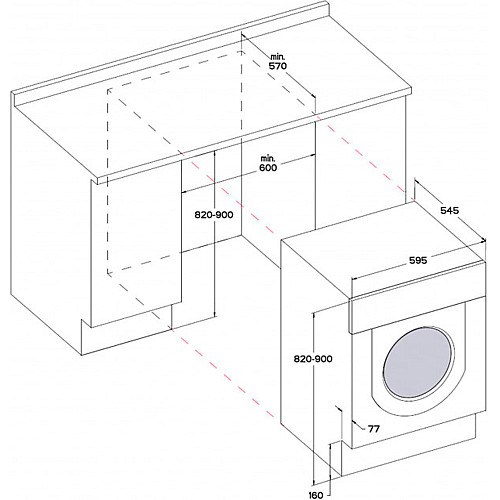 Прально-сушильна машина Whirlpool вбудована фронтальна, 7(5)кг, 1400, A+++, 60см, дисплей, пара, інвертор, білий