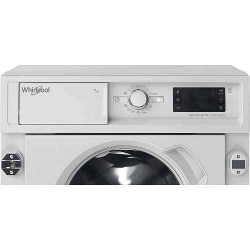 Пральна машина Whirlpool вбудована фронтальна, 7кг, 1400, D, 60см, дисплей, пара, білий