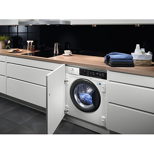 Пральна машина Electrolux вбудована фронтальна, 8кг, 1400, B, 55см, дисплей, пара, інвертор, білий