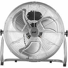 Вентилятор підлоговий 2E PowerWind 45C професійний, 45см, 100Вт, кнопки, двигун мідь 100%, срібний