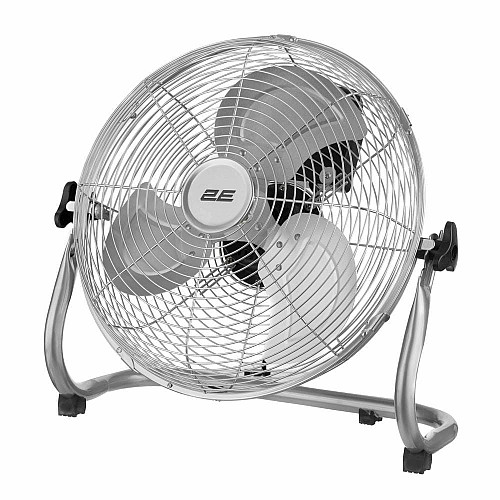 Вентилятор підлоговий 2E PowerWind 35C професійний, 35см, 65Вт, кнопки, двигун мідь 100%, срібний